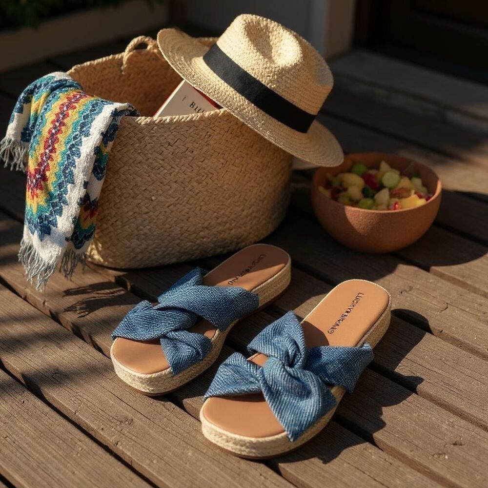 LUCKY BRAND Kierlo crochet wedge sandals size 7.5‎
